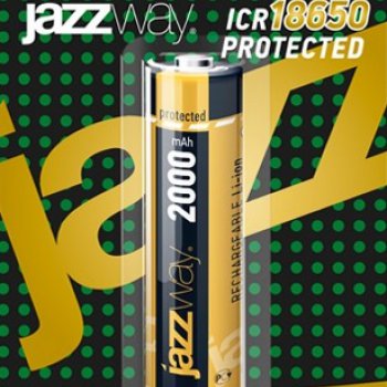 Аккумулятор Li-ion 18650 2000мАч Jazzway 1xBL 3.7V с защитой выс.конт. (10)