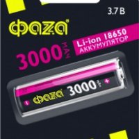 Аккумулятор Li-ion 18650 3000мАч Фаzа 1xBL 3.7V без защиты выс.конт. (10)