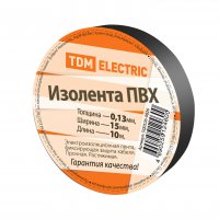 Изолента TDM 15мм х 10м черный (10/350)