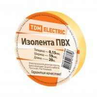 Изолента TDM 19мм х 20м желтый (10/180)