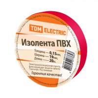 Изолента TDM 19мм х 20м красный (10/180)