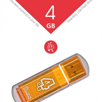 Флэш-диск SmartBuy 4GB Glossy оранжевый