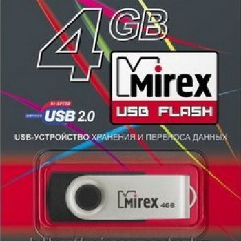 Флэш-диск Mirex 4GB Swivel чёрный