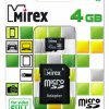 Карта micro-SD Mirex 4GB Class 10 + адаптер (SDHC)