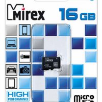 Карта micro-SD Mirex 16GB Class 4 (SDHC) (без адаптера)