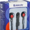 Гарнитура вкладыши Defender Pulse 428, 4-пиновый джек 3,5мм, чёрный/красный (1/160)