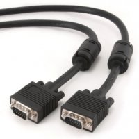 Кабель VGA - VGA 1.8 метра, двойной экран, ферритовые кольца, Cablexpert, чёрный (1/50)