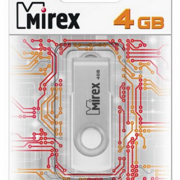 Флэш-диск Mirex 4GB Swivel белый