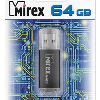 Флэш-диск Mirex 64GB Unit черный, металлический корпус