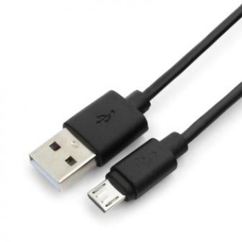 Кабель USB-microB  0.5м Гарнизон 2.4A черный пакет (1/500)