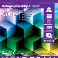 Бумага А4 LOMOND ТехноАрт с голографическим эффектом Cube (Куб) 260/10, микропористая для струйной печати